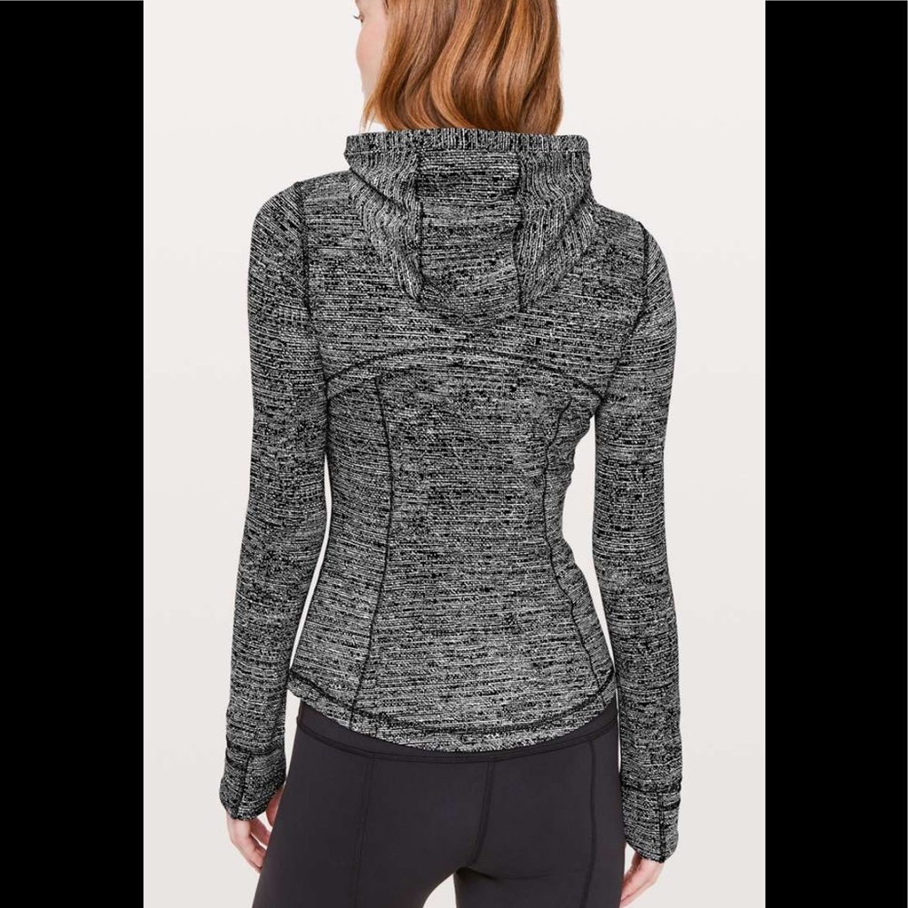 LULULEMON HOODED DEFINE JACKET-TWILLINES WH/BLACK - Picture 11 of 14
